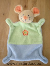 Doudou Souris Babyclub Bleu vert orange 