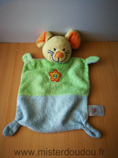 Doudou Souris Babyclub Vert bleu Usé mais propre le proposons pour depanner