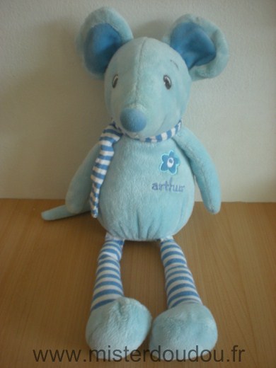 Doudou Souris Bébisol Bleu arthur de arthur et lola 