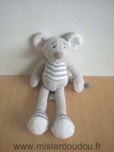 Doudou Souris Buromac Gris blanc 