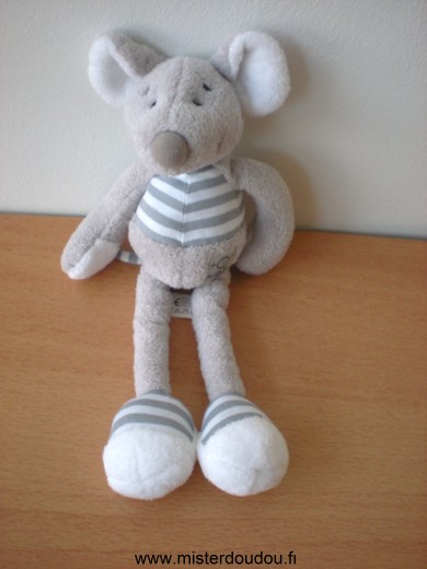 Doudou Souris Buromac Gris blanc baby folly buromac 