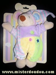 Doudou Souris Cmp Arlequin pastel 