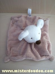 Doudou Souris Cmp Beige tête blanche 