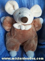 Doudou Souris Cmp Blanc marron 