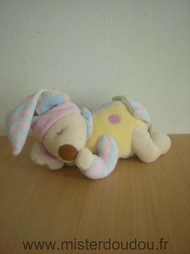 Doudou Souris Cmp Couchee multicolore pastel 