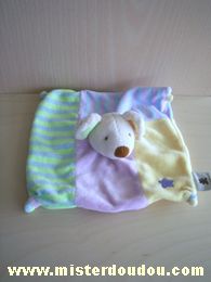 Doudou Souris Cmp Jaune mauve vert bleu 