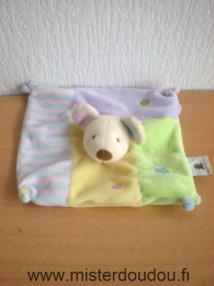 Doudou Souris Cmp Mauve rose vert bleu jaune pastels 