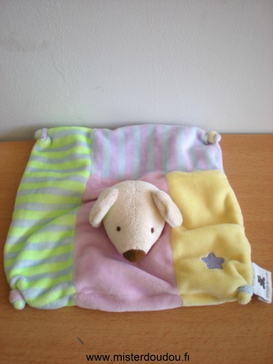 Doudou Souris Cmp Rose jaune mauve vert pastelles 