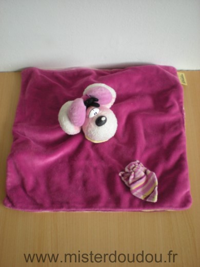 Doudou Souris Diddlina Rose fushia dessous raye tout en velours 