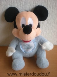 Doudou Souris Disney Bleu bavoir baby mickey 