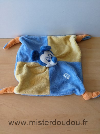 Doudou Souris Disney Bleu jaune 