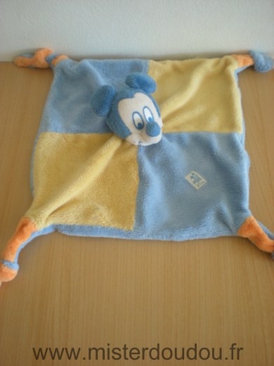 Doudou Souris Disney Jaune bleu 