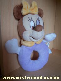 Doudou Souris Disney Mauve orange 