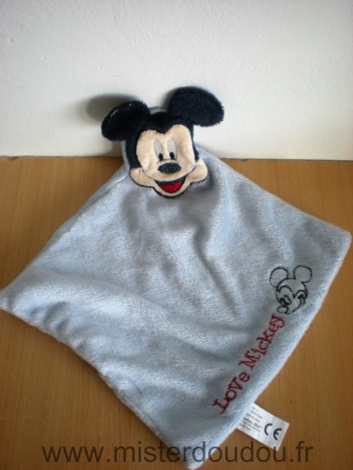 Doudou Souris Disney Mickey bleu love mickey 