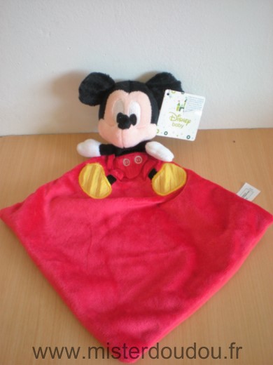 Doudou Souris Disney Mickey rouge 