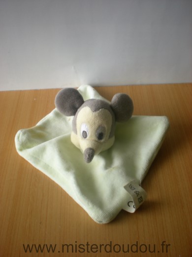 Doudou Souris Disney Mickey vert clair 