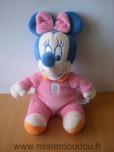 Doudou Souris Disney Minnie rose bleu 