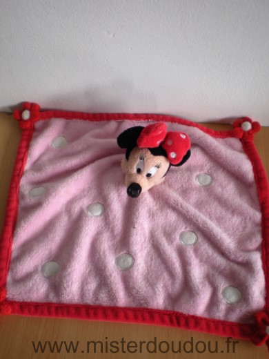 Doudou Souris Disney Minnie rose rouge 