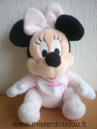 Doudou Souris Disney Rose bavoir baby minnie 