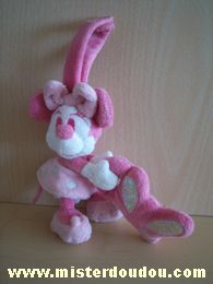 Doudou Souris Disney Rose blanc Pas d'étiquette