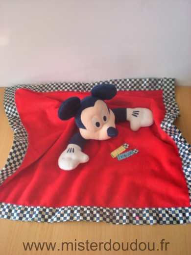 Doudou Souris Disney Mickey rouge 