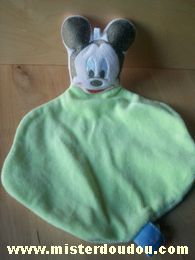 Doudou Souris Disney Vert Mickey