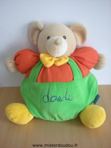 Doudou Souris Doudi Vert orange jaune 