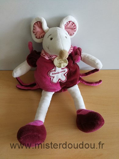 Doudou Souris Doudou et compagnie Framboisine rose mauve violet 