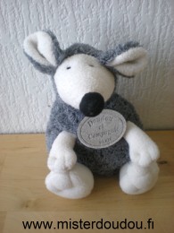 Doudou Souris Doudou et compagnie Gris blanc 