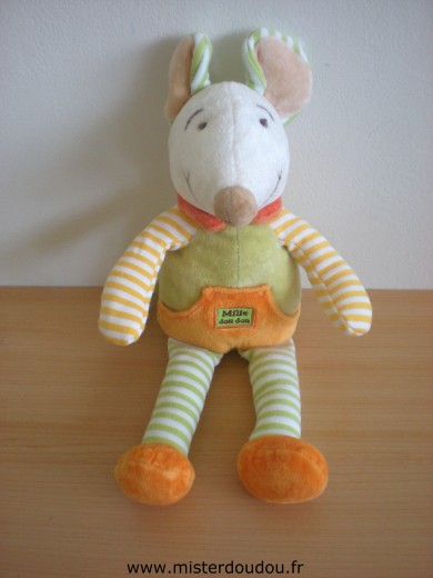 Doudou Souris Doudou et compagnie Orange vert  milie doudou 