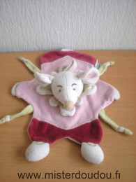 Doudou Souris Doudou et compagnie Rose fushia vert blanc 