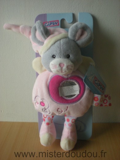 Doudou Souris Gipsy Rose gris Mains font bruit de papier