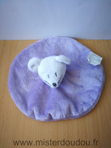 Doudou Souris Grain de ble Mauve blanc 