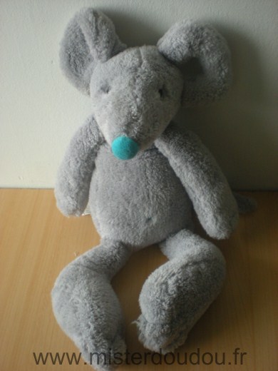 Doudou Souris Happy horse Gris bleu 