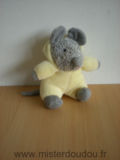 Doudou Souris Ikéa Gris jaune capuche 