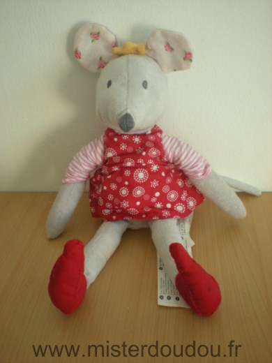 Doudou Souris Ikéa Gris robe rouge fabler mus 