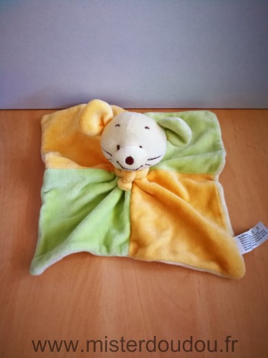 Doudou Souris Jja Jaune vert 