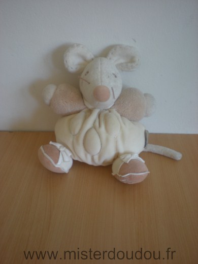 Doudou Souris Kaloo Pure ecru beige blanc 