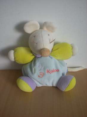 Doudou Souris Kaloo Vert bleu mauve123 