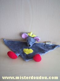 Doudou Souris Latitude Gris rouge coeur jaune 