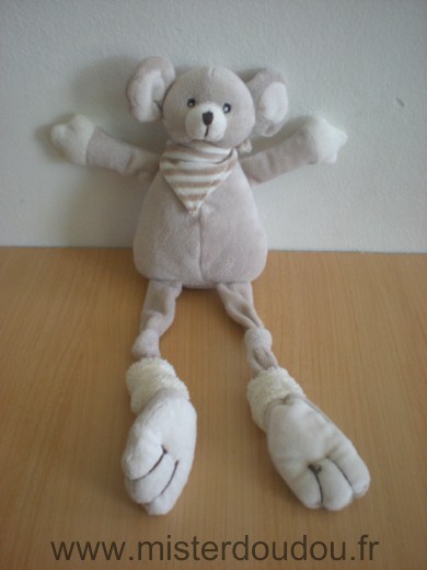 Doudou Souris Les petites marie Gris 