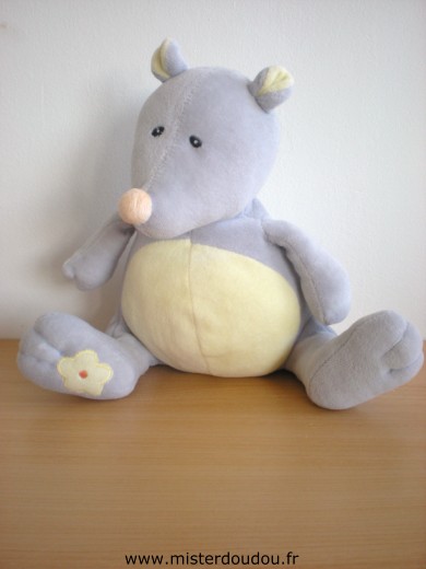 Doudou Souris - Marque non connue - Grise jaune 