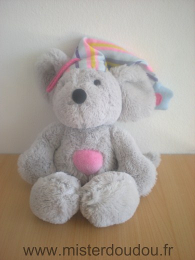 Doudou Souris Maxita Gris  rose 