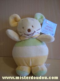 Doudou Souris Mille pattes Jaune vert 