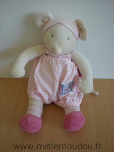 Doudou Souris Moulin roty Lila et patachon, rose 