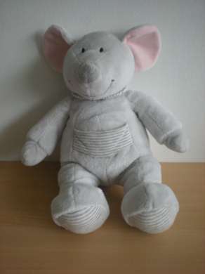 Doudou Souris Nicotoy Gris rose 