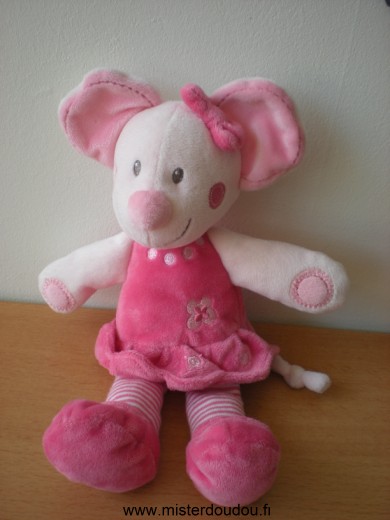 Doudou Souris Nicotoy Robe rose 