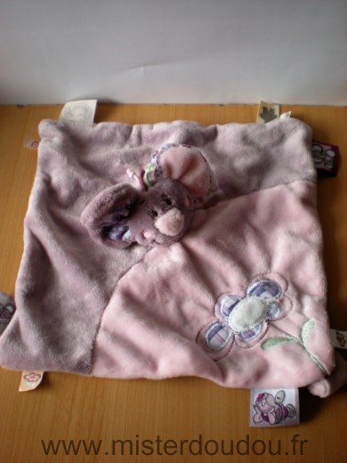 Doudou Souris Noukie s Nina tidou rose mauve fleur 