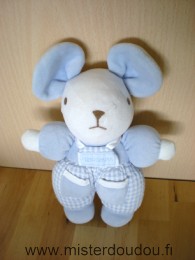 Doudou Souris Nounours Blanc bleu 