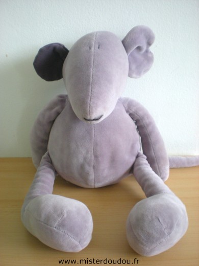 Doudou Souris Nounours Mauve 